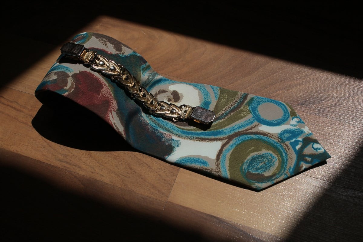 Hand Made Abstract Artistic Pattern %100 İpek Vintage Kravat