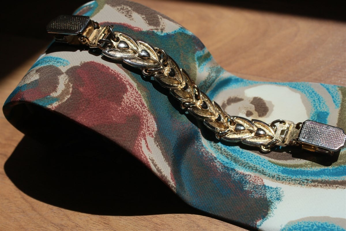 Hand Made Abstract Artistic Pattern %100 İpek Vintage Kravat