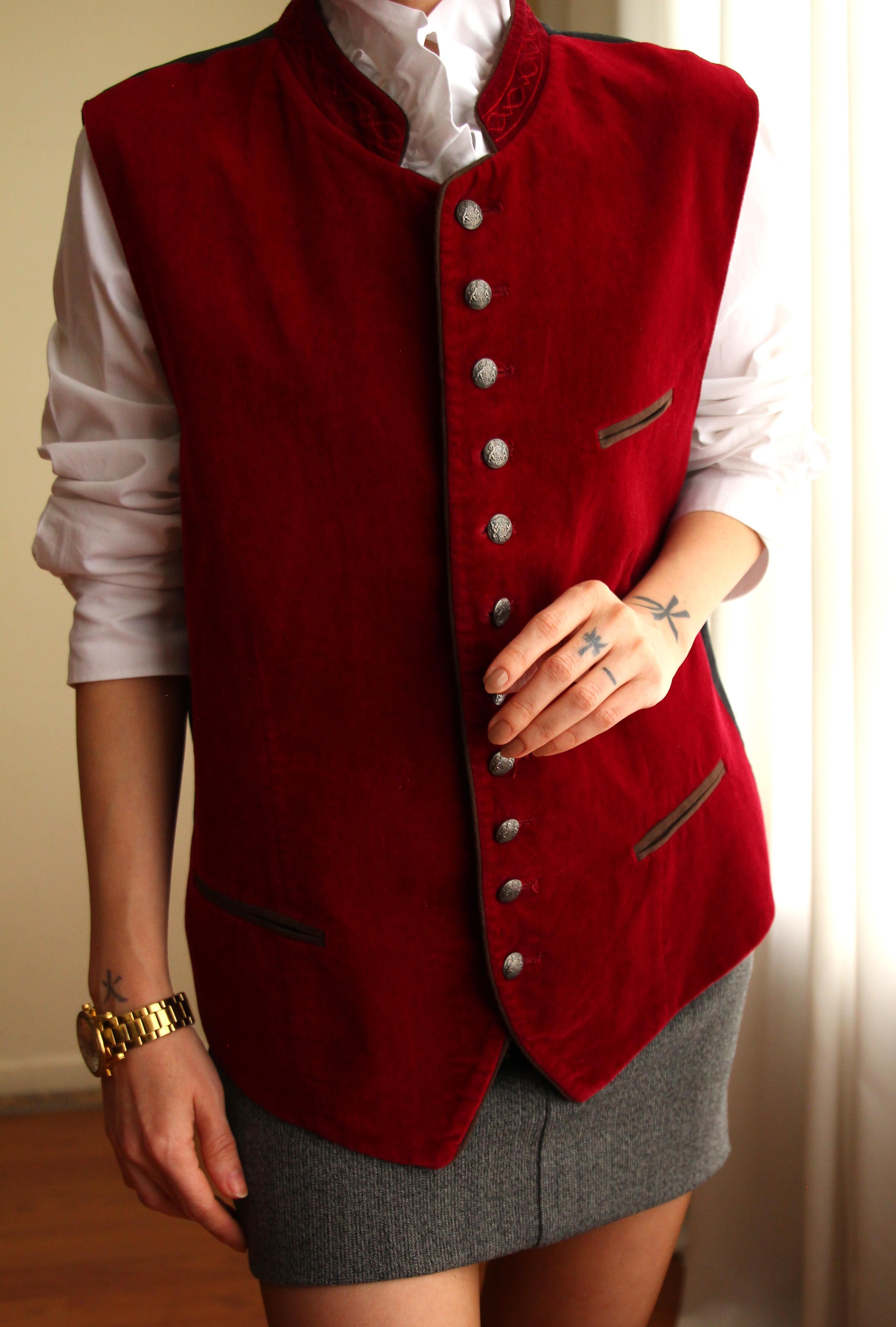 Koleksiyonluk Nadir Distler Orıgınal Trachten Silver Button Vintage Yelek