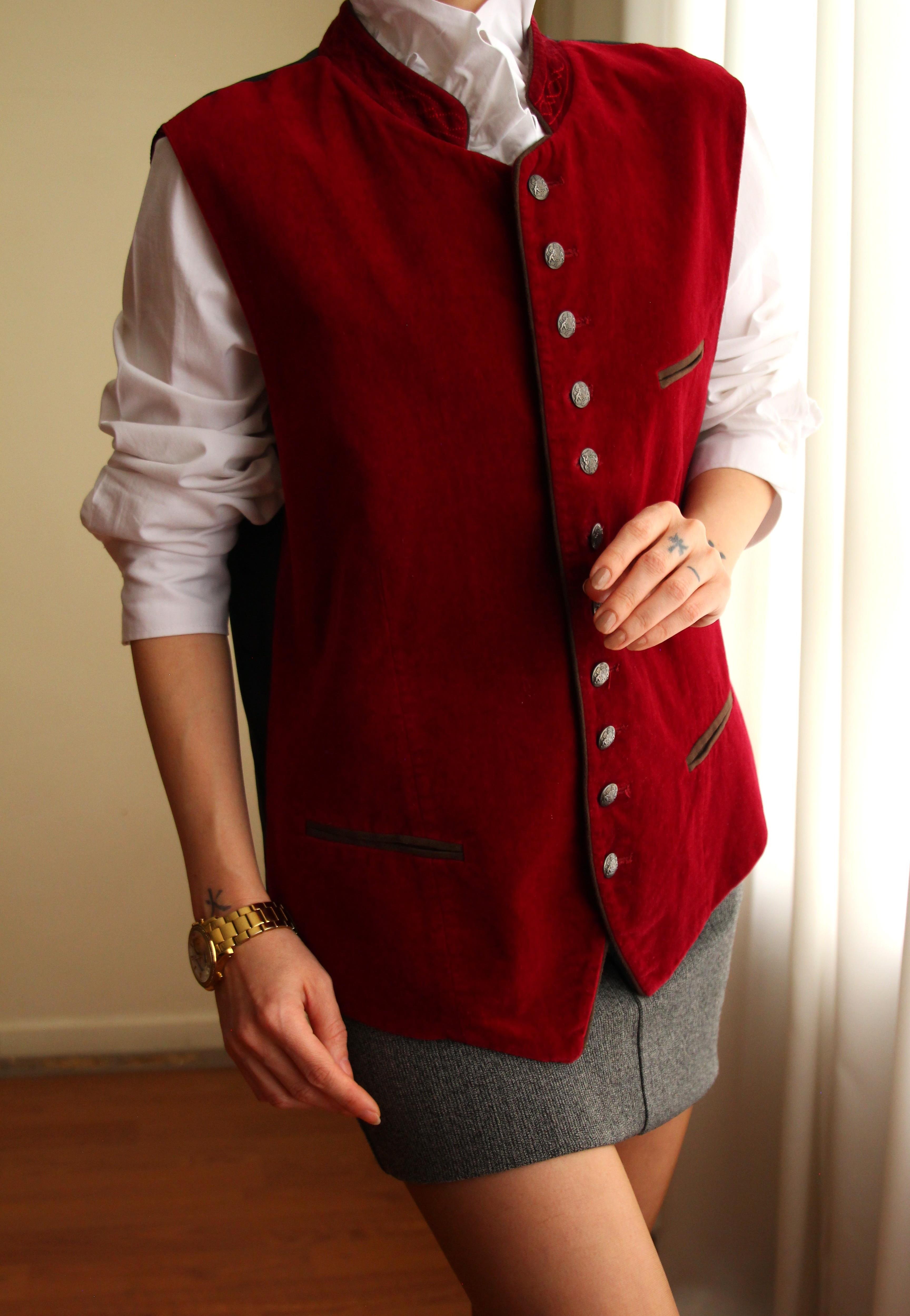 Koleksiyonluk Nadir Distler Orıgınal Trachten Silver Button Vintage Yelek