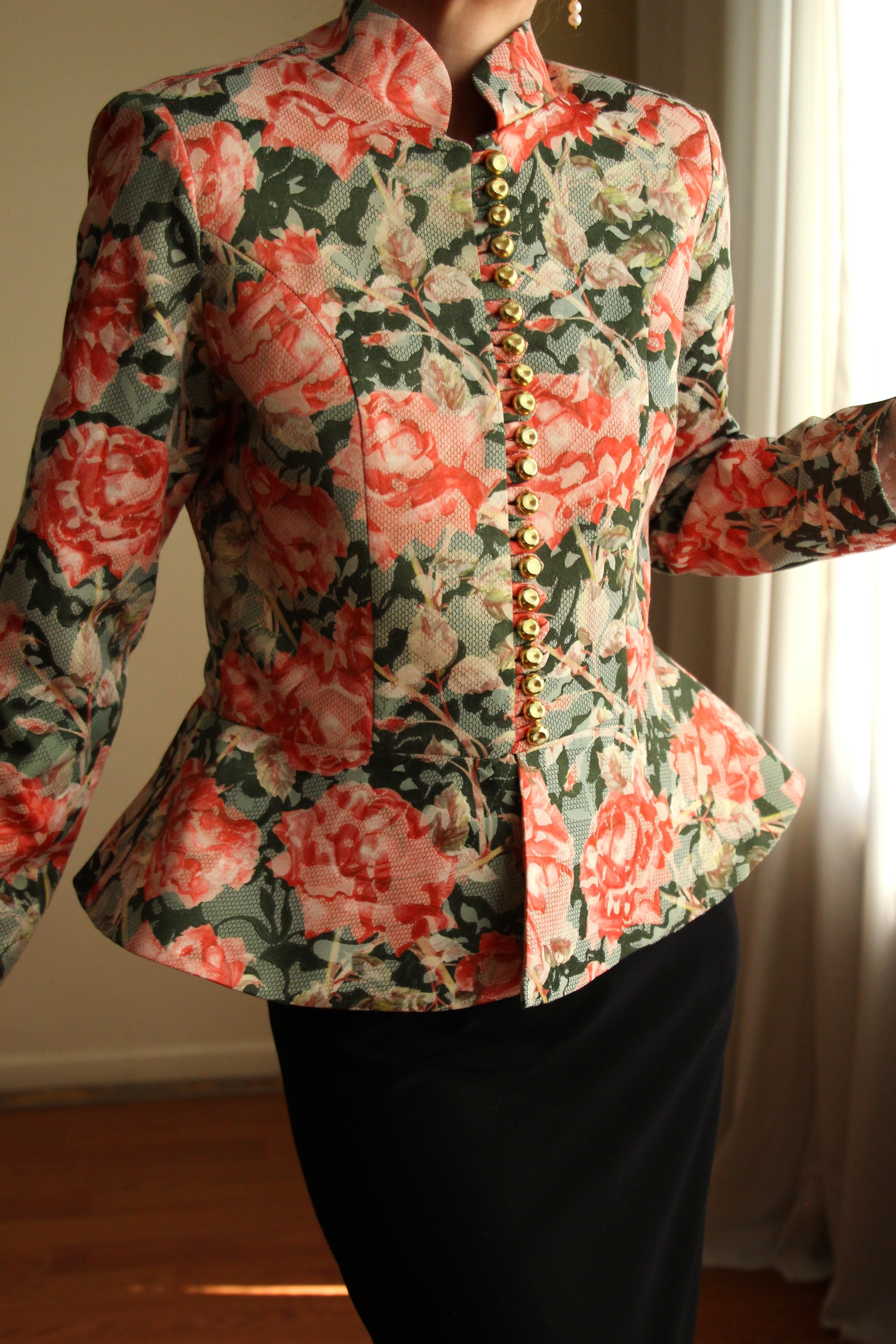 Victorian 19th Century Interpreted Design Volanlı Printed Ceket