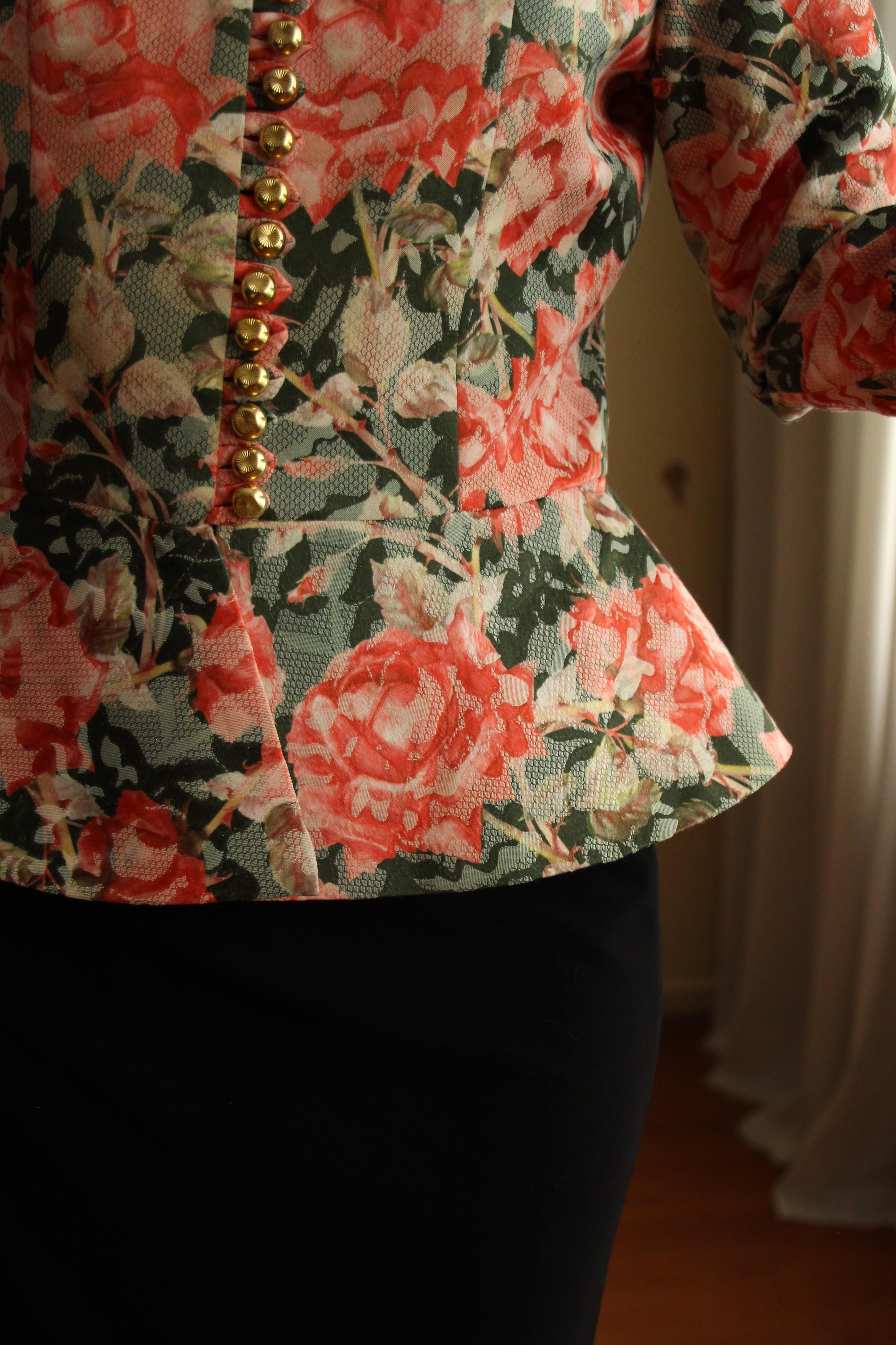 Victorian 19th Century Interpreted Design Volanlı Printed Ceket