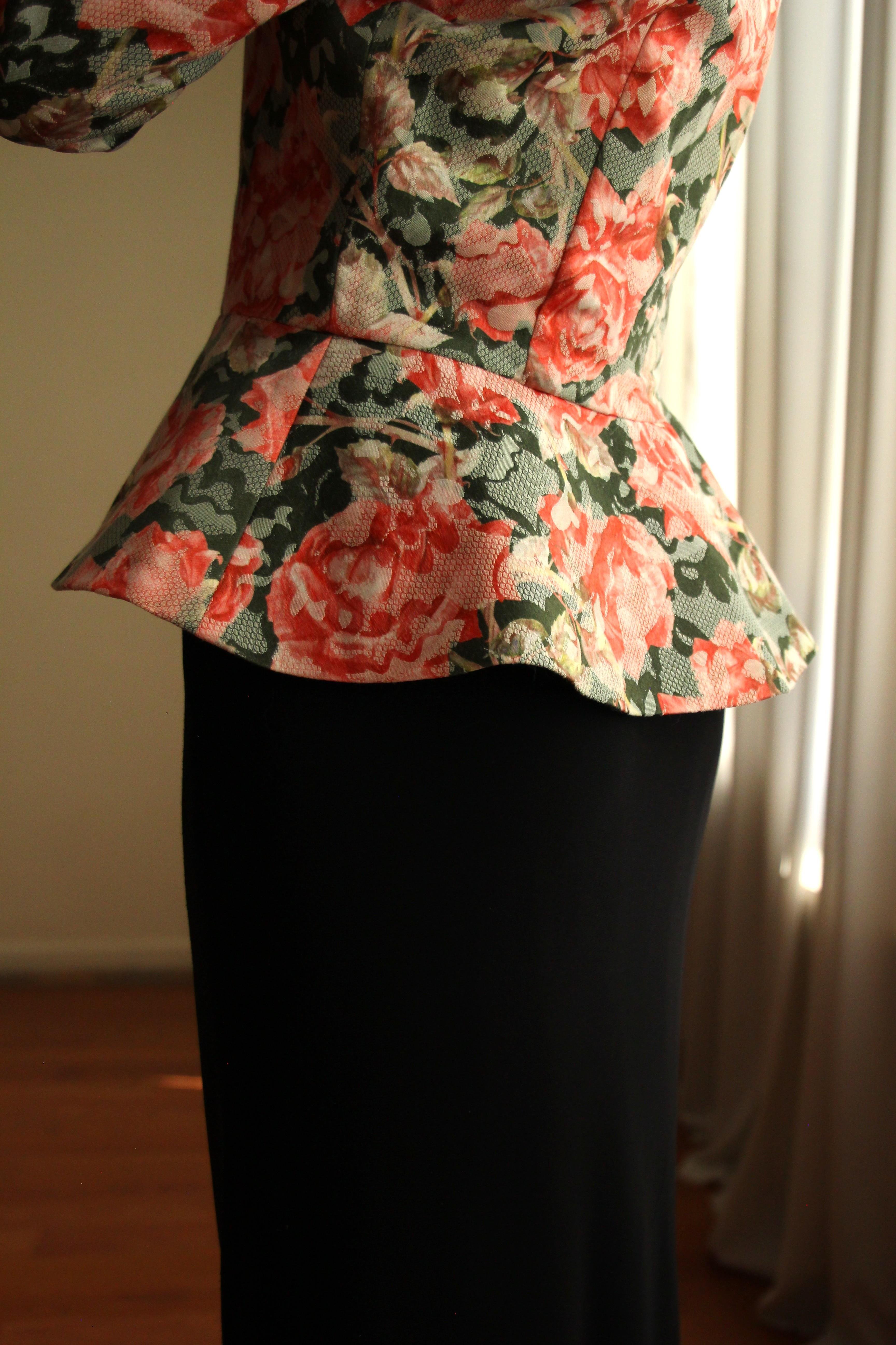 Victorian 19th Century Interpreted Design Volanlı Printed Ceket