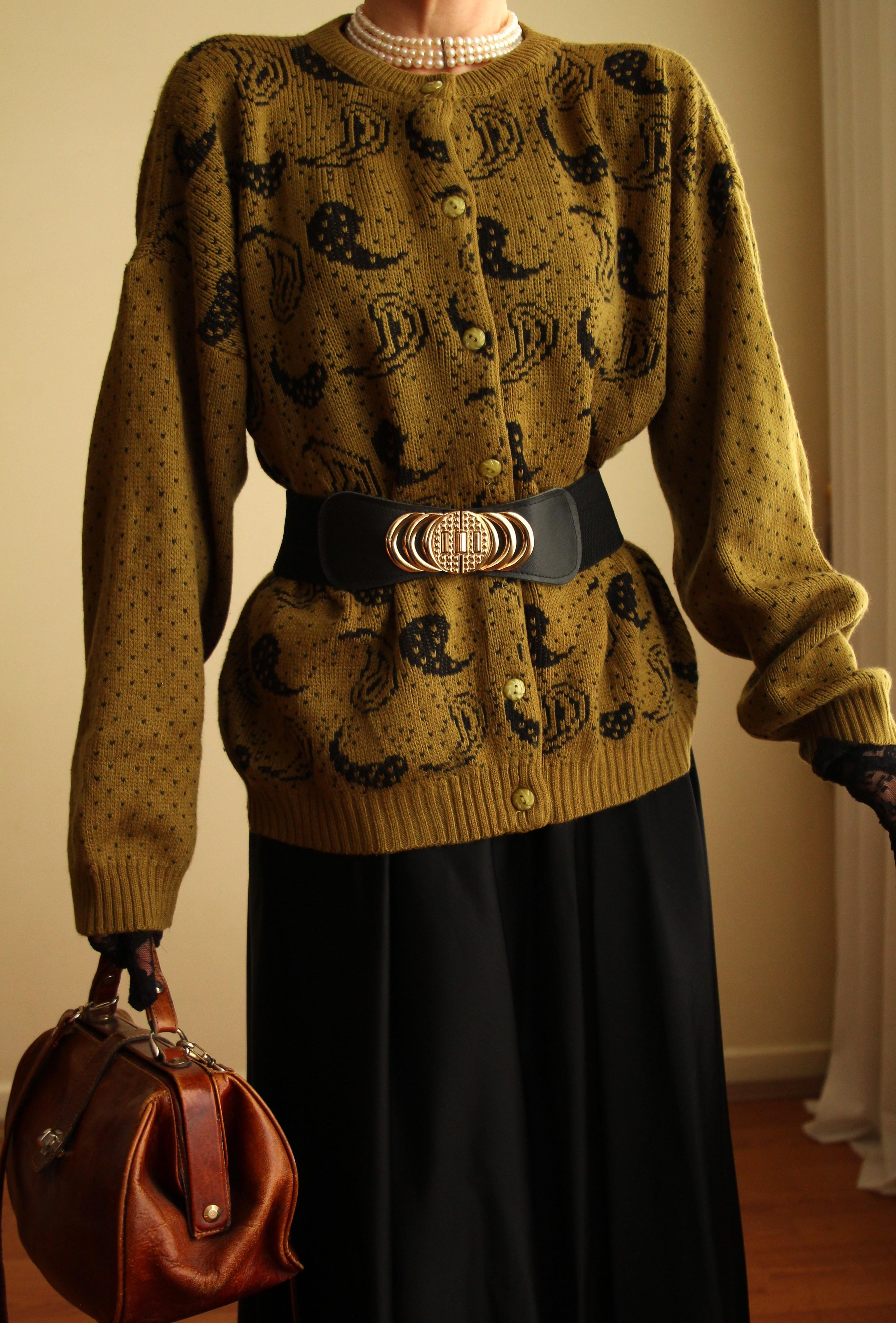 Vintage Yeşil Hırka