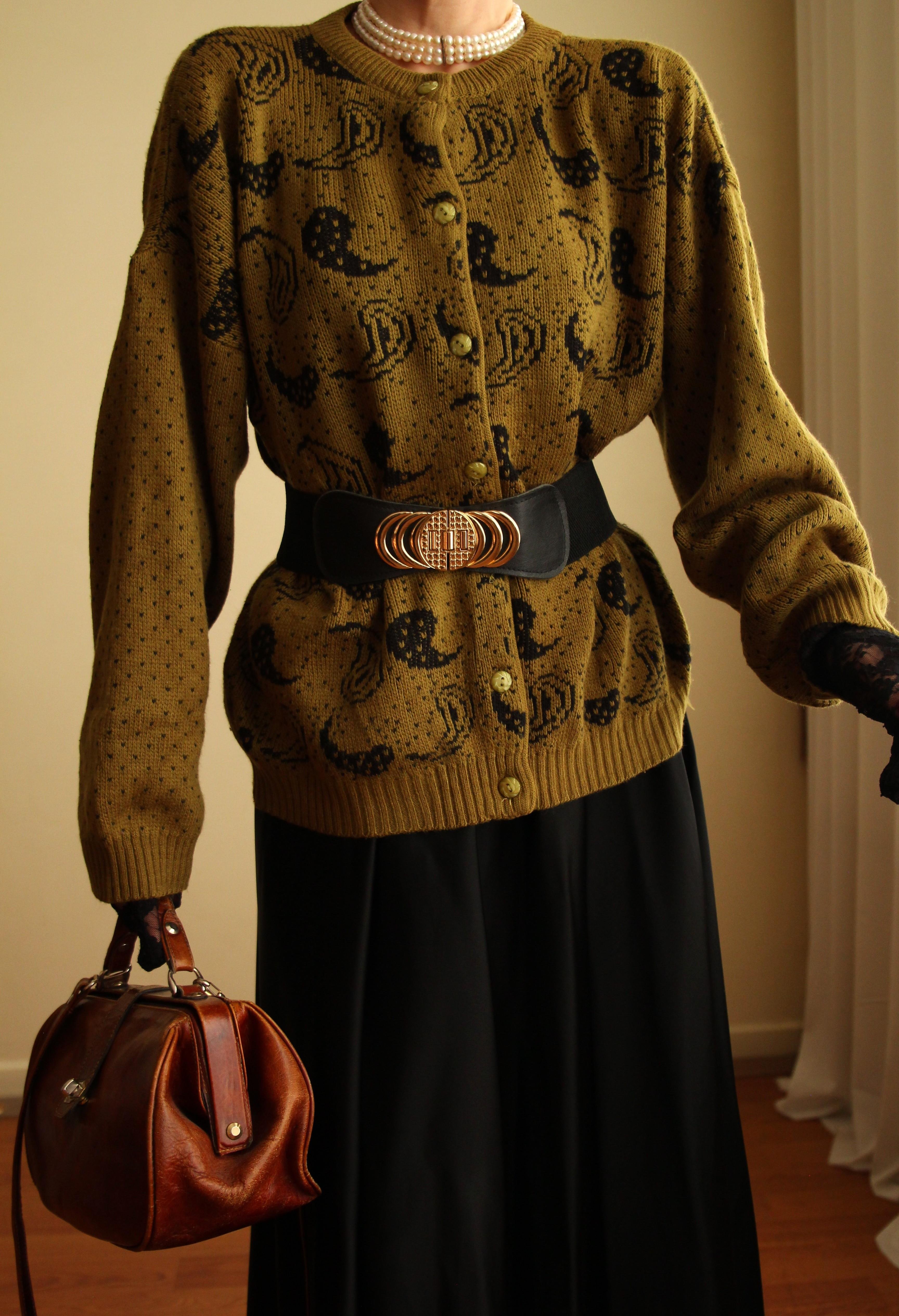 Vintage Yeşil Hırka