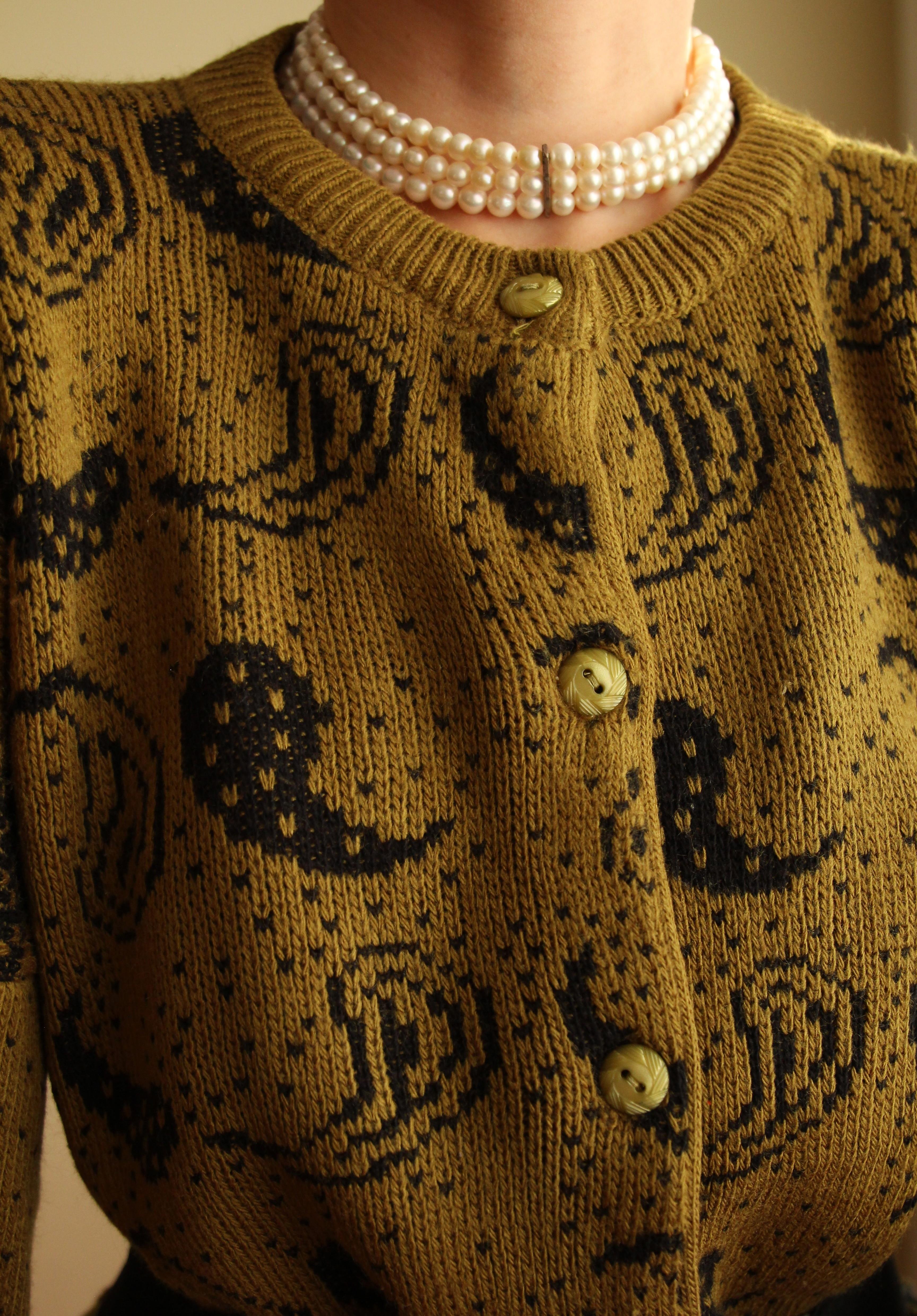 Vintage Yeşil Hırka