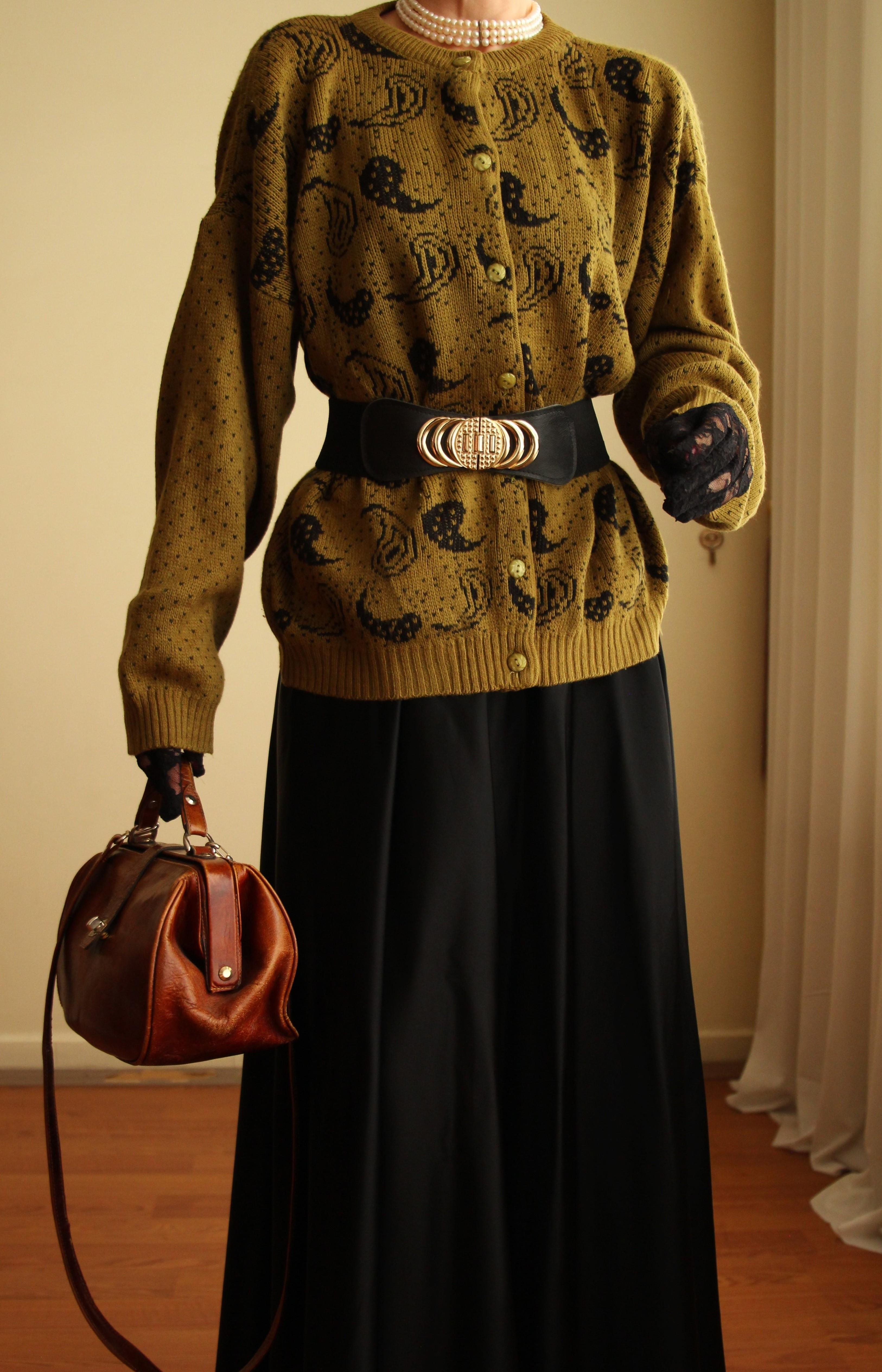 Vintage Yeşil Hırka