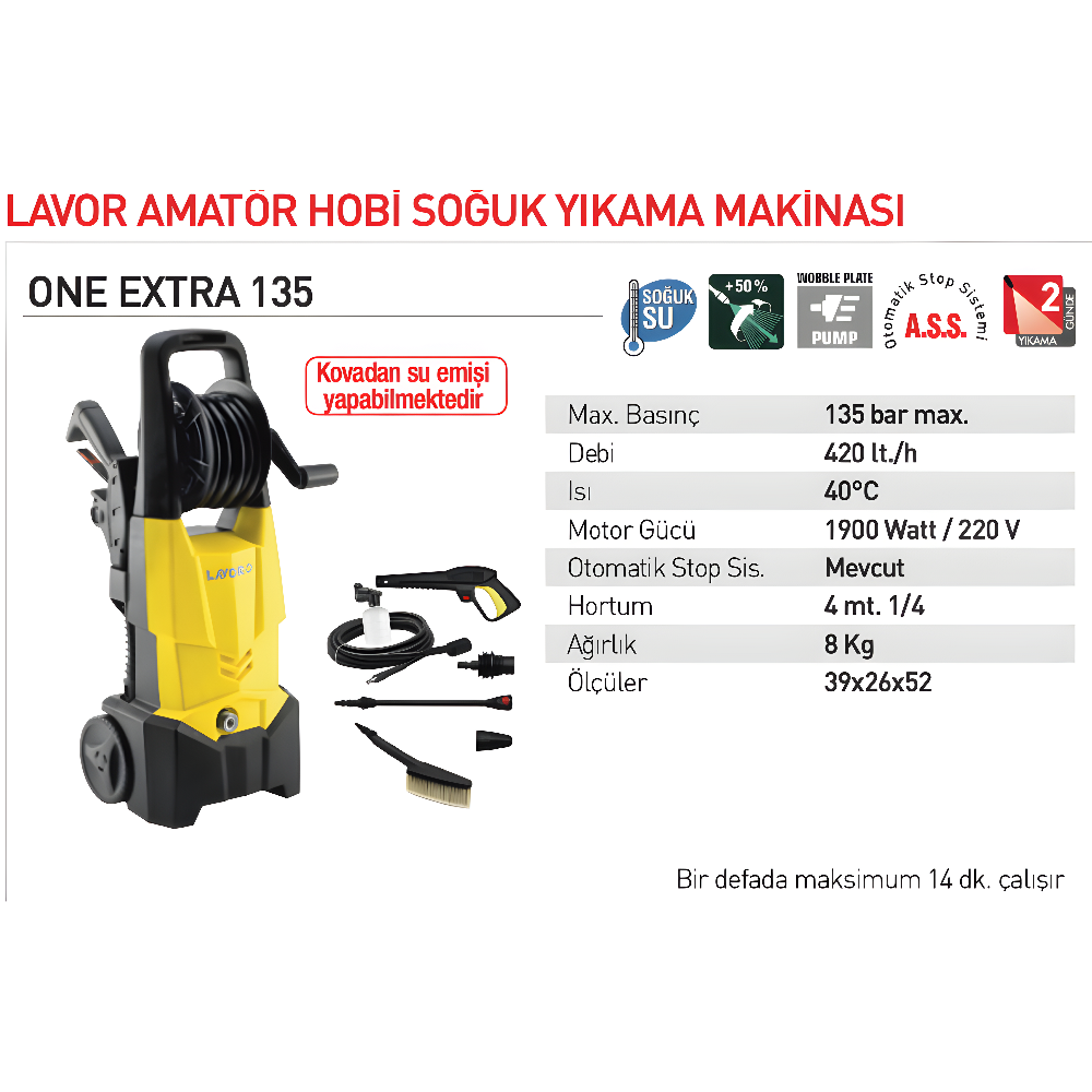 LavorDiğer Lavor Basınçlı Yıkama Makinası Extra 135