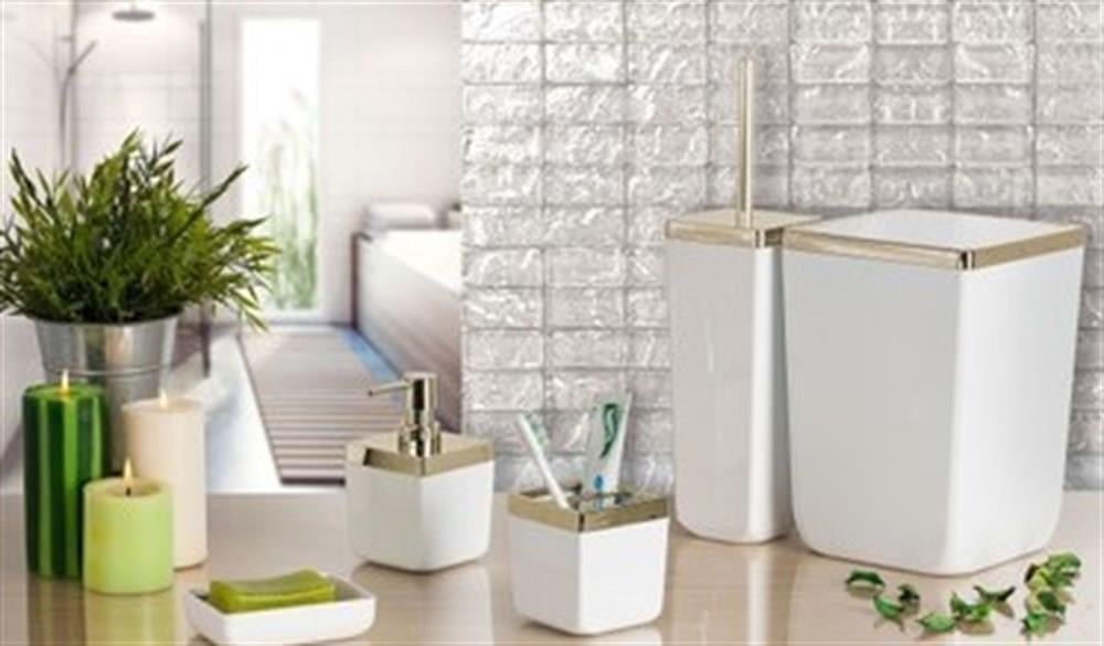 MarkasızDekorasyon Gereçleri Gloria Banyo Seti 5 Li Çöp Kovalı