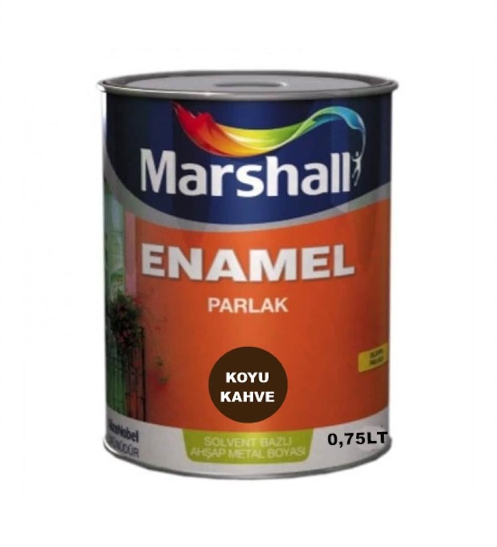 MARSHALLİç Cephe Marshall Enamel Parlak Sentetik Yağlı Boya Koyu Kahve 0.75 Lt