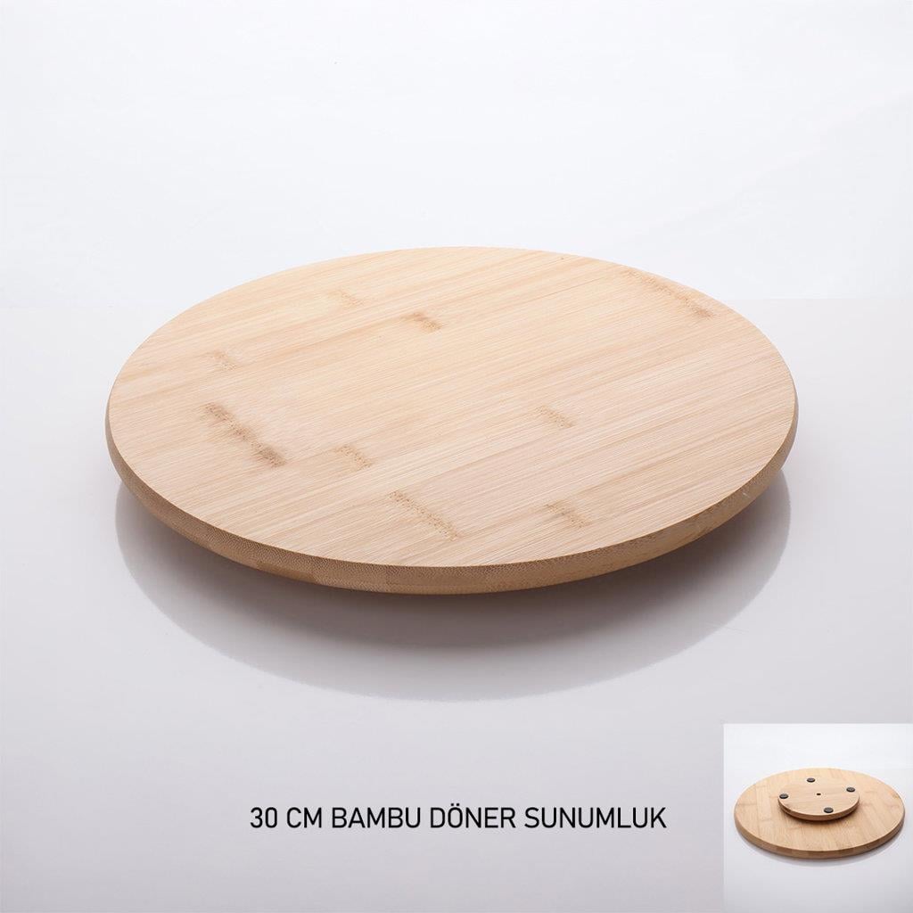 MienMutfak Organizer 30 Cm Bambu Döner Sunumluk