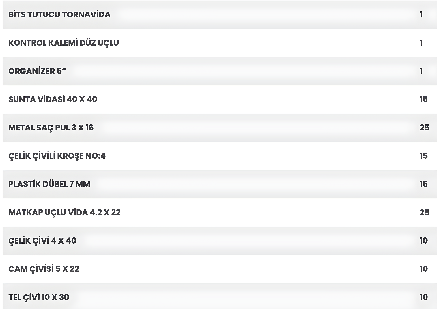 RTRMAXRTR Max Rtrmax 181 Parça El Aleti Seti