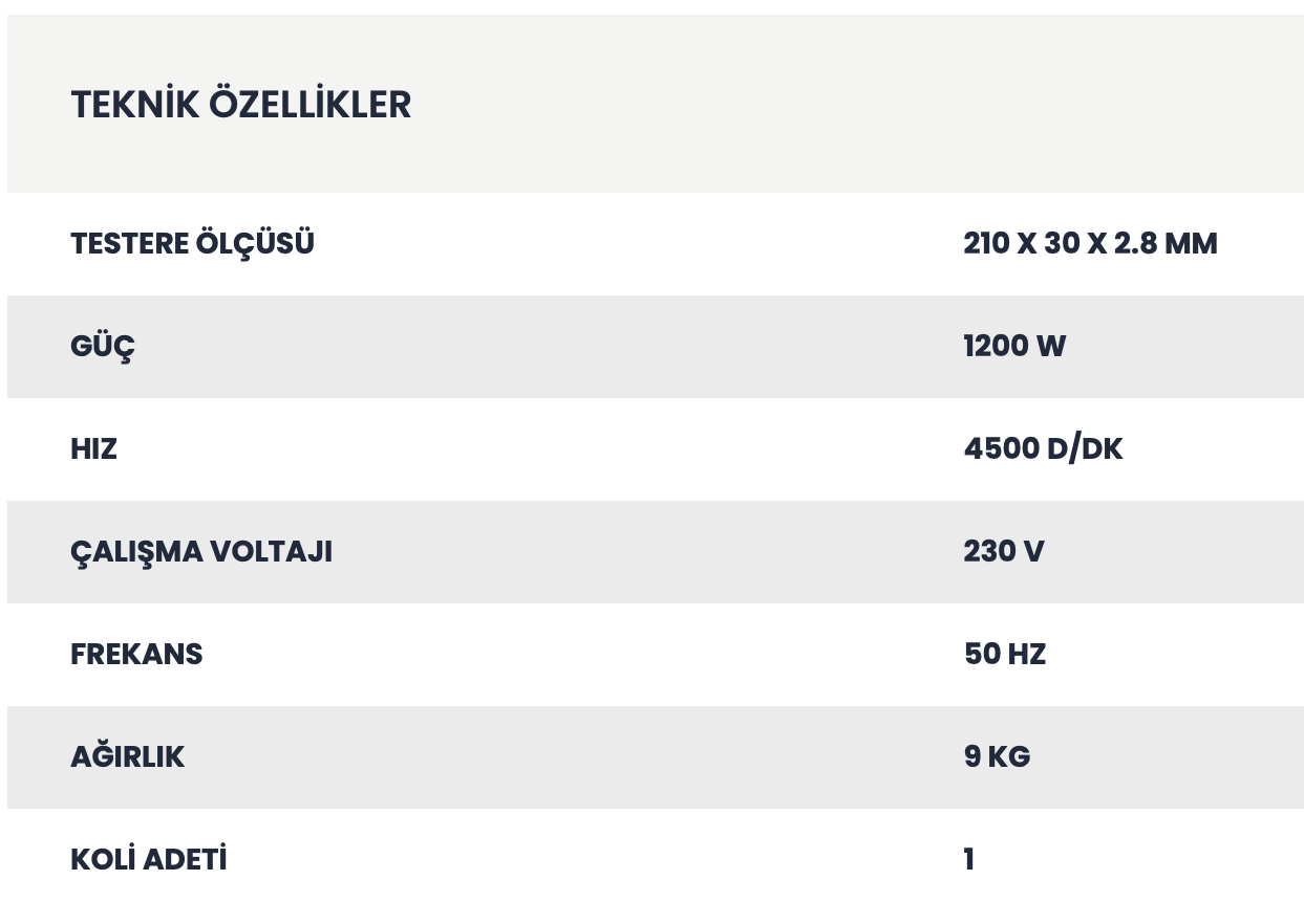 RTRMAXRTR Max Rtrmax Üstten Tablalı Gönye Testere Makinesi 1200W 210 Mm.