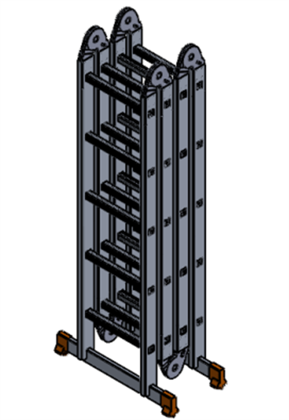 SaraylıMerdivenler Saraylı 4x5 Fonksiyonel Çok Amaçlı Alüminyum Akrobat Merdiven 147X4=588 CM