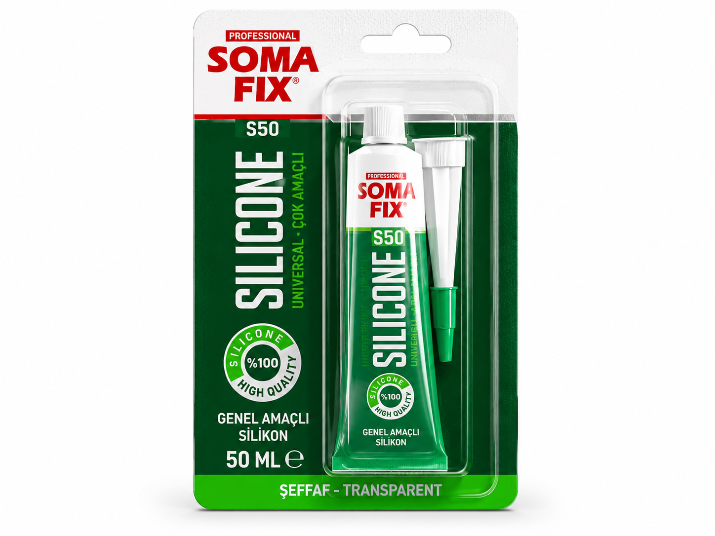 Somafix Universal Tüp Silikon Şeffaf 50 Ml Genel Amaçlı Silikon