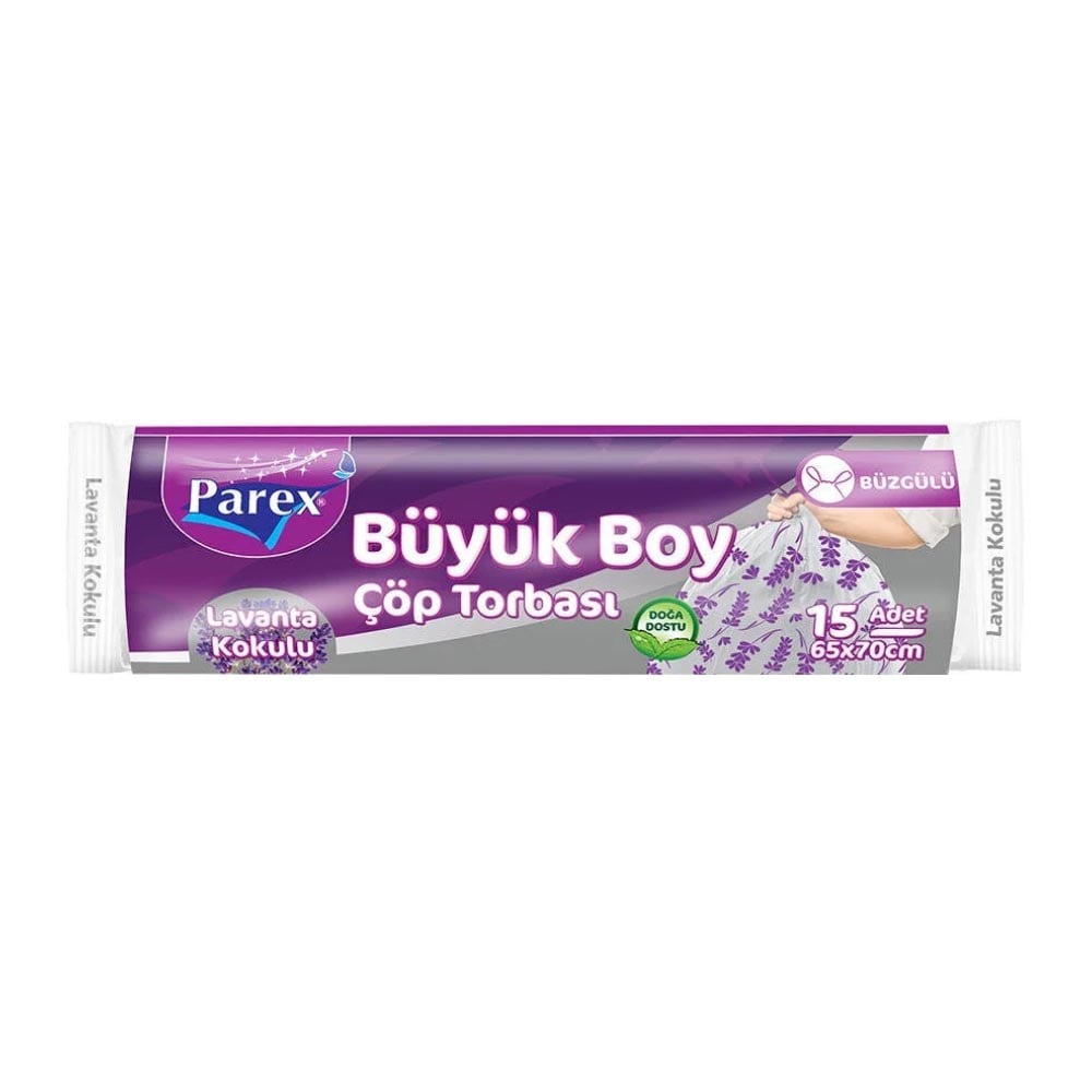 Parex Çöp Torbası Büzgülü Lavanta Orta 20 Adet 55x60