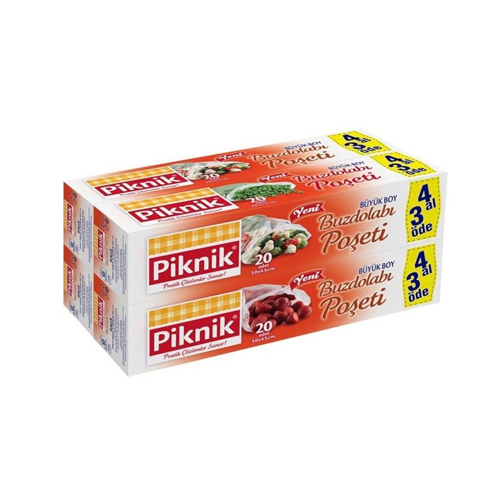 Piknik Buzdolabı Poşeti Düz 4 Al 3 Öde Büyük