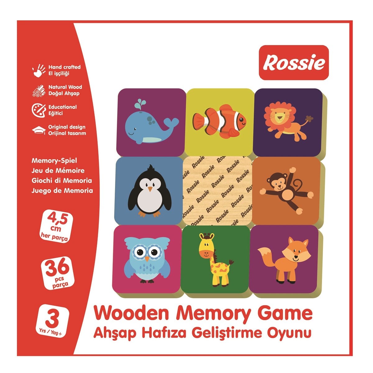 Rossie Ahşap Hafıza Geliştirme Oyunu - Memory Game