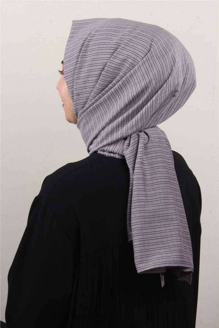 % 100 Cotton Carre Şal 8083-12 Mor