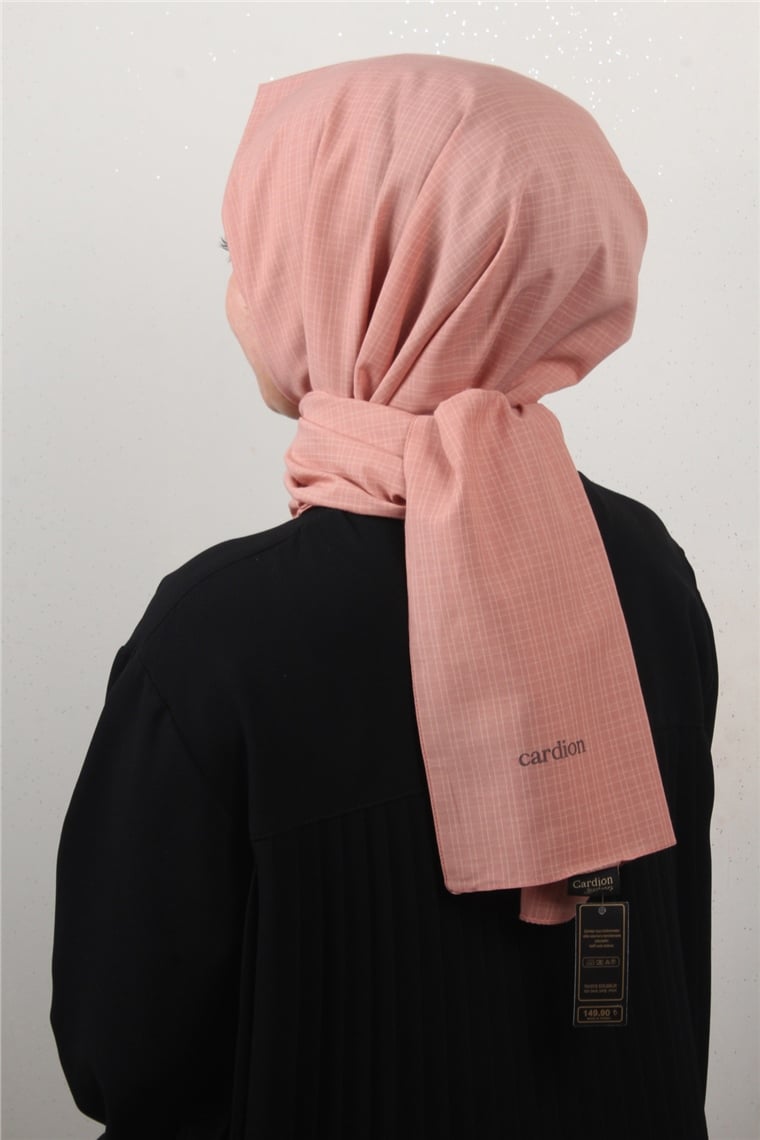 % 100 Cotton Carre Şal 8083-2 Şeftali