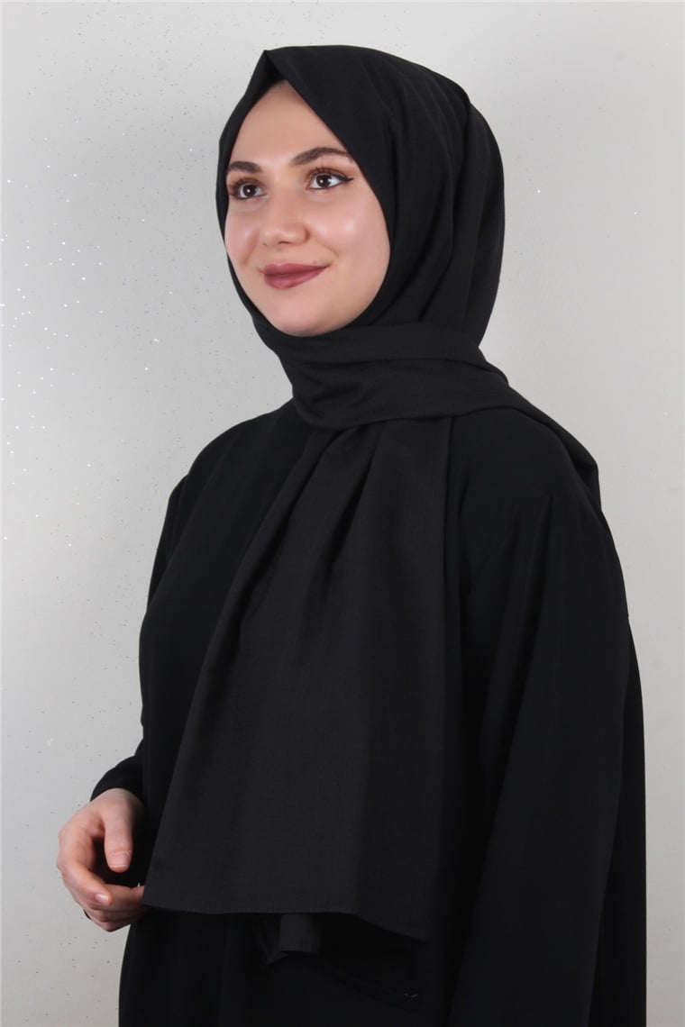 % 100 Cotton Carre Şal 8083-3 Siyah