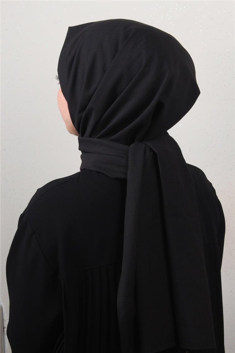 % 100 Cotton Carre Şal 8083-3 Siyah