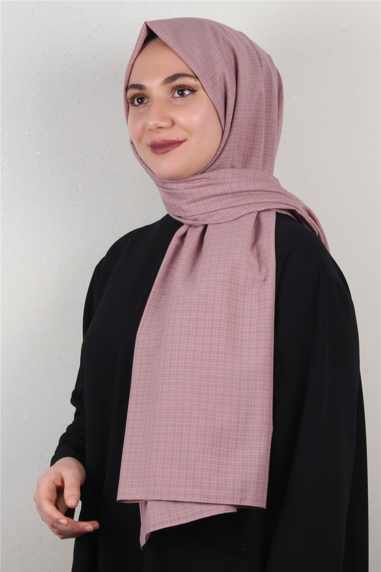 % 100 Cotton Carre Şal 8083-6 Pudra