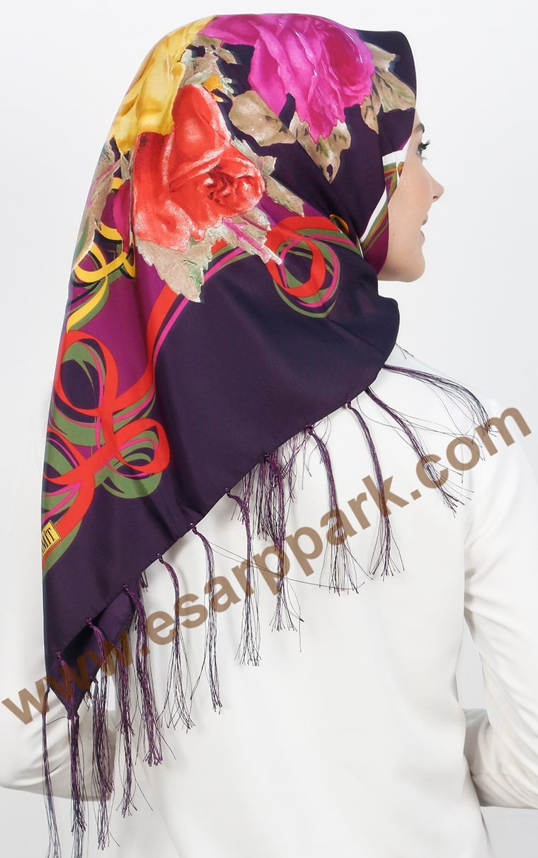 111-0015-04 PİRAMİT PÜSKÜLLÜ EŞARP