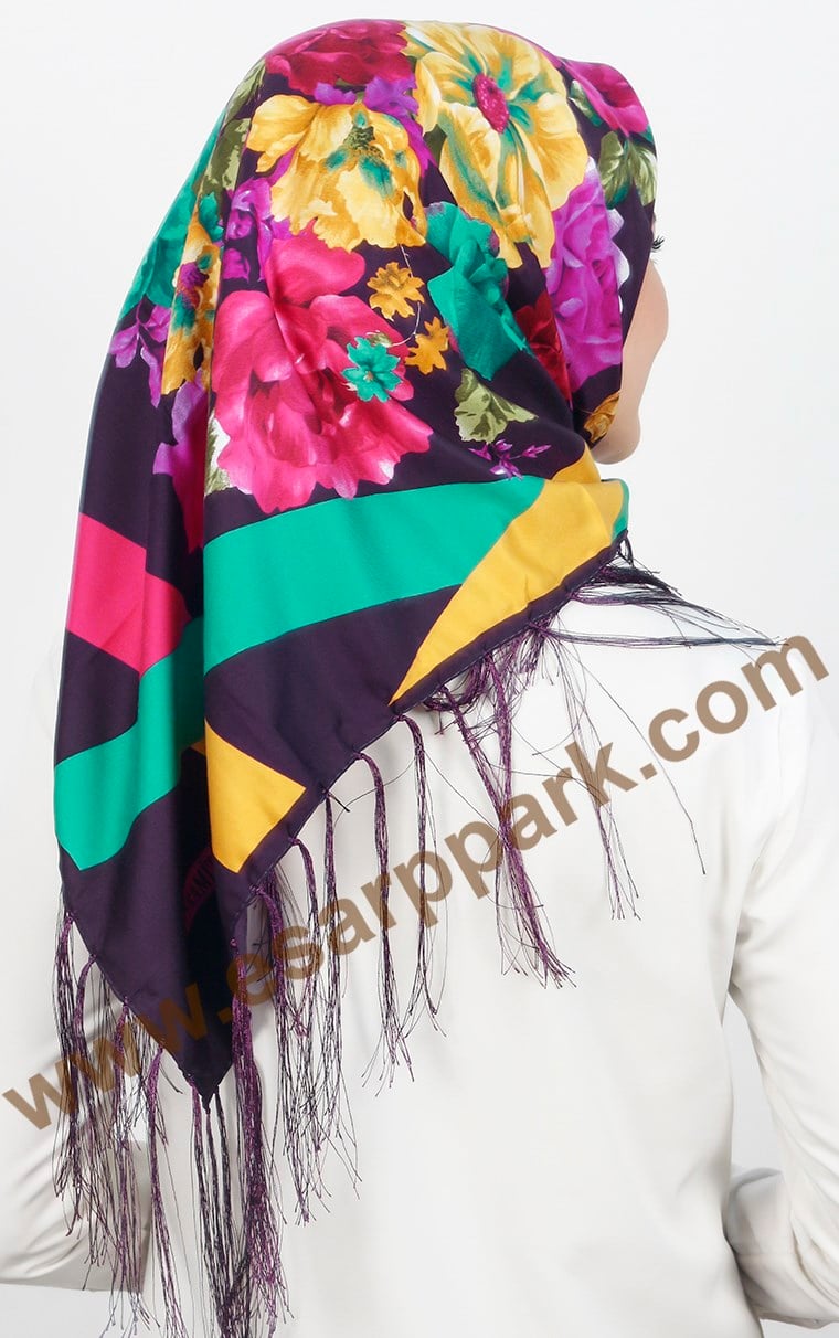 111-0016-03 PİRAMİT PÜSKÜLLÜ EŞARP