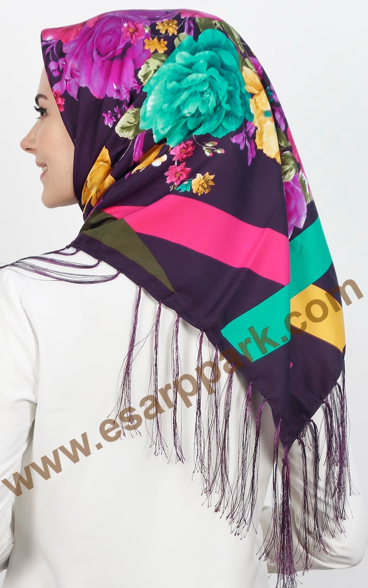 111-0016-03 PİRAMİT PÜSKÜLLÜ EŞARP