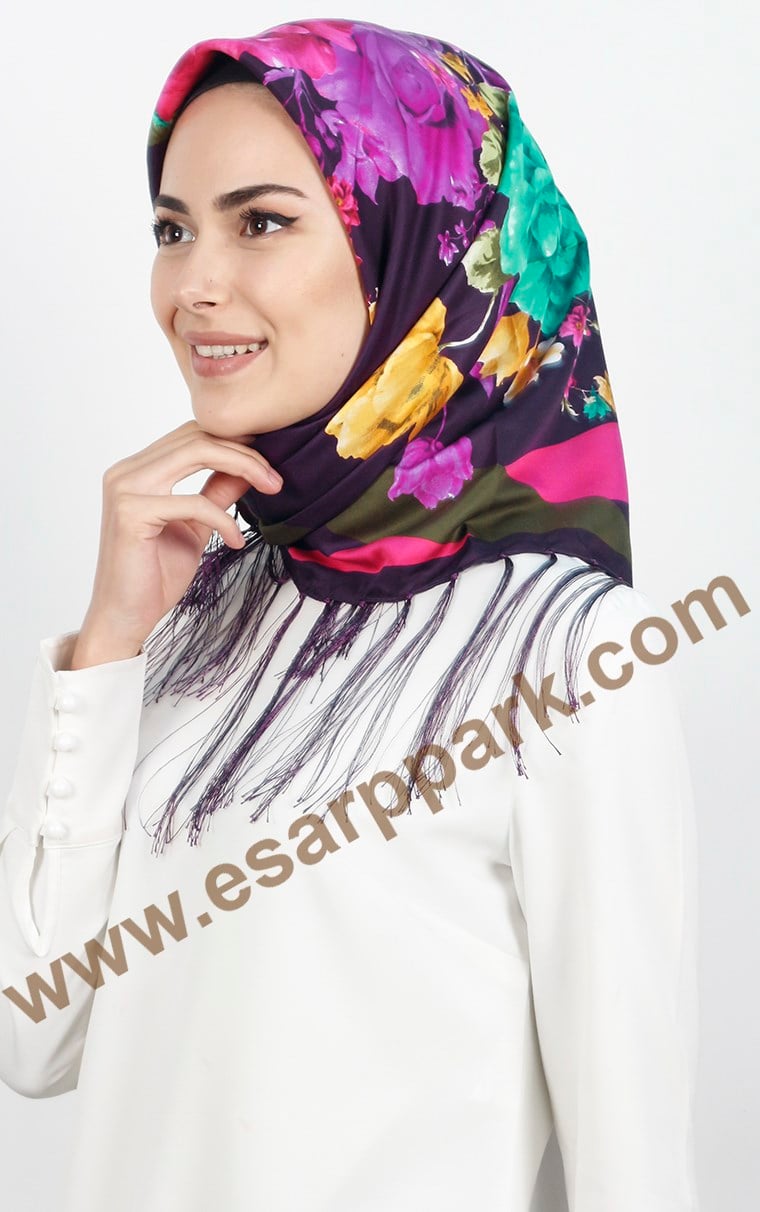 111-0016-03 PİRAMİT PÜSKÜLLÜ EŞARP