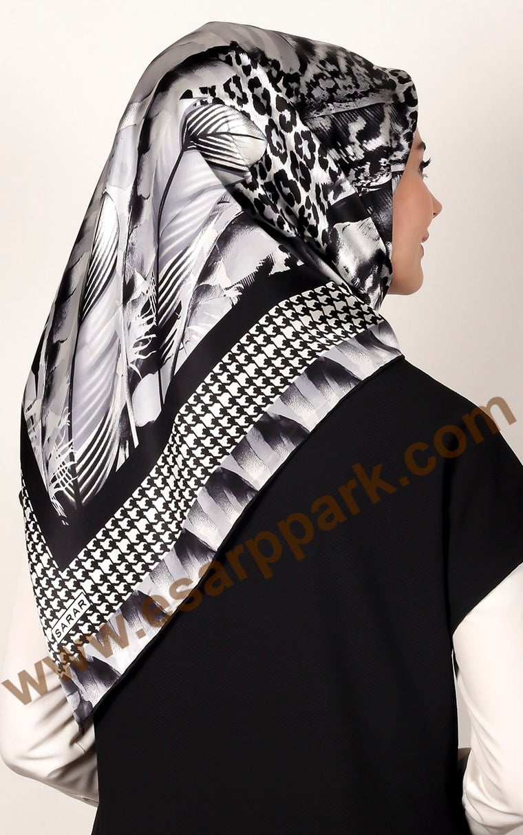 1454-1 SARAR İPEK SİYAH GRİ