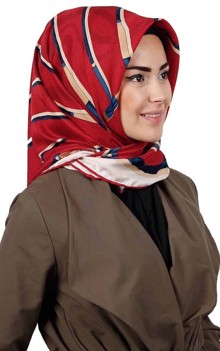 102-0007-05 U.S POLO ASSN EŞARP KIRMIZI KREM