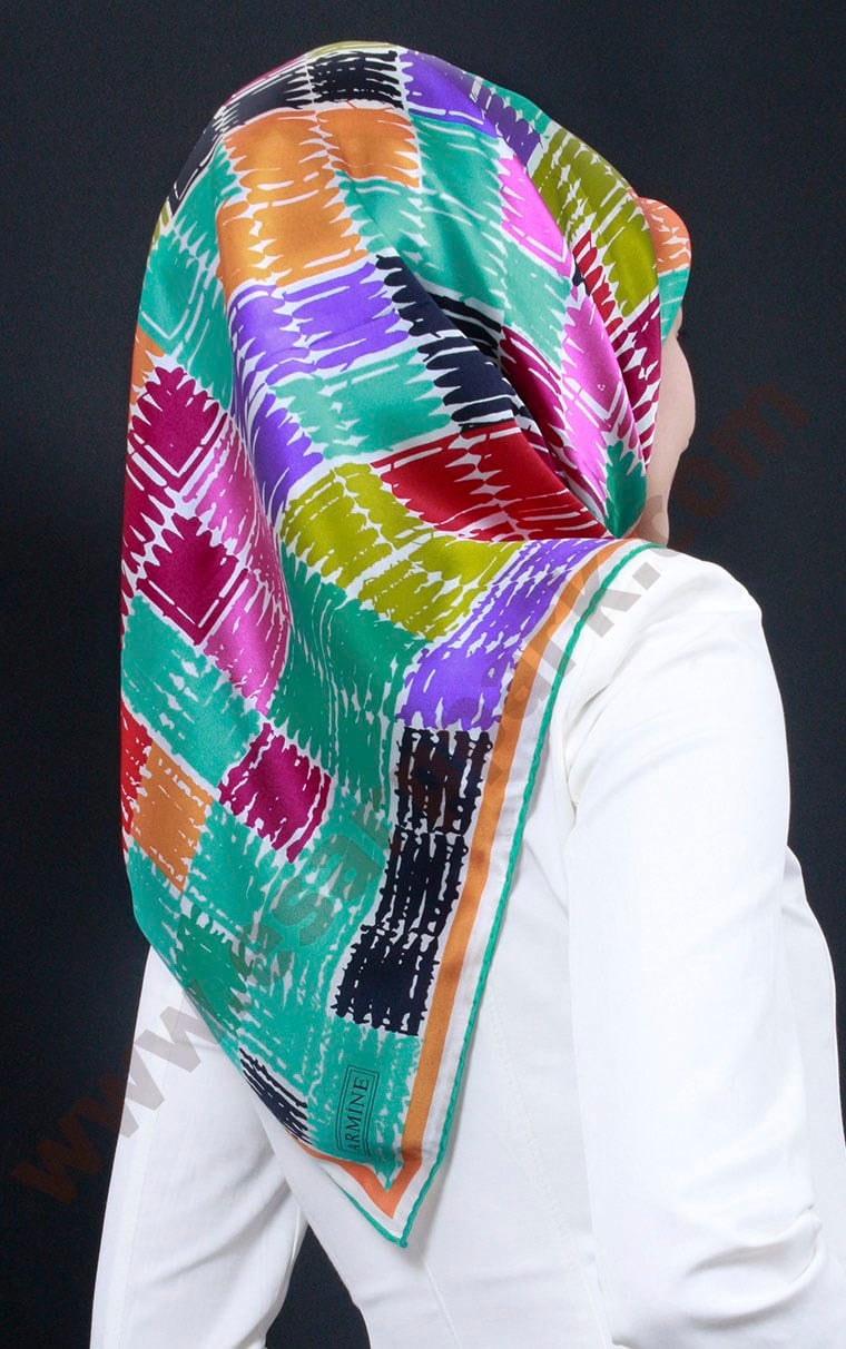 3869-02 ARMİNE İPEK TURUNCU EKRU