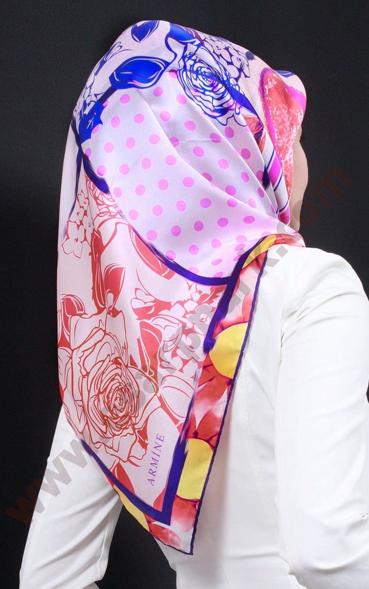 3871-28 ARMİNE İPEK SAKS NAR ÇİÇEĞİ