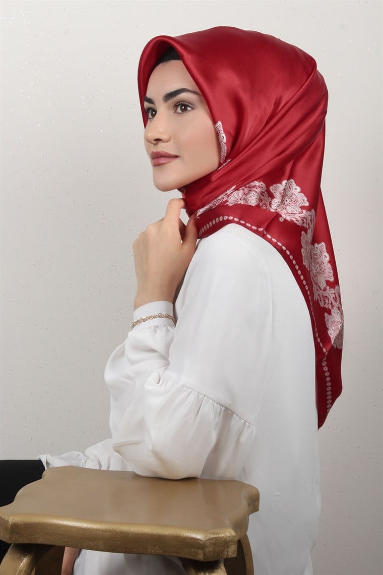 4504-08 ARMİNE İPEK KIRMIZI KREM