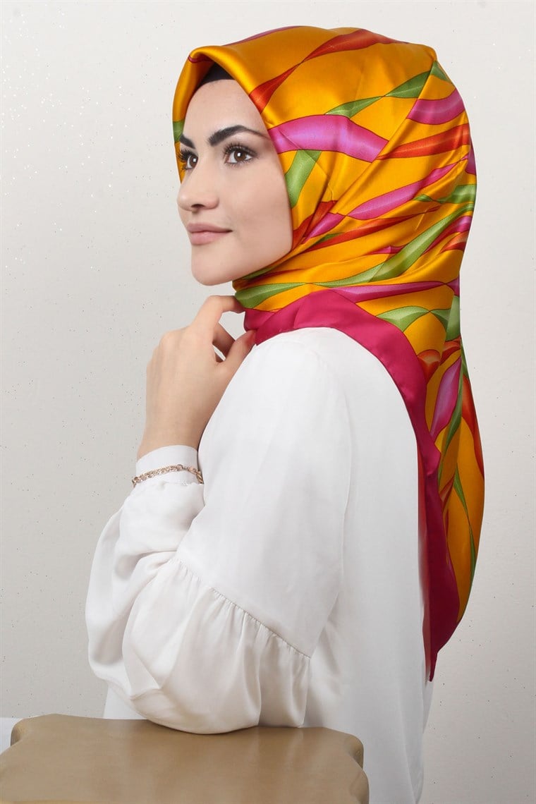 4858-13 ARMİNE İPEK LACİVERT TURKUAZ