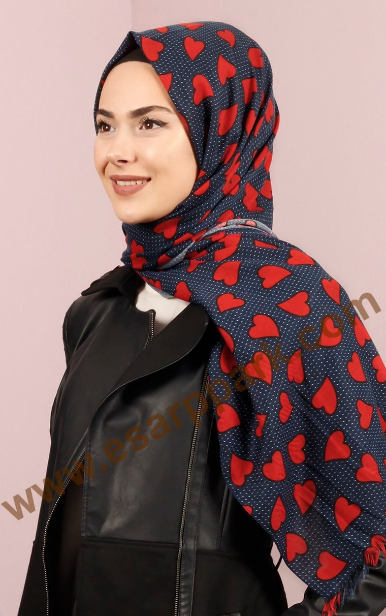 518-0016-04 YÜNLÜ ŞAL LACİVERT
