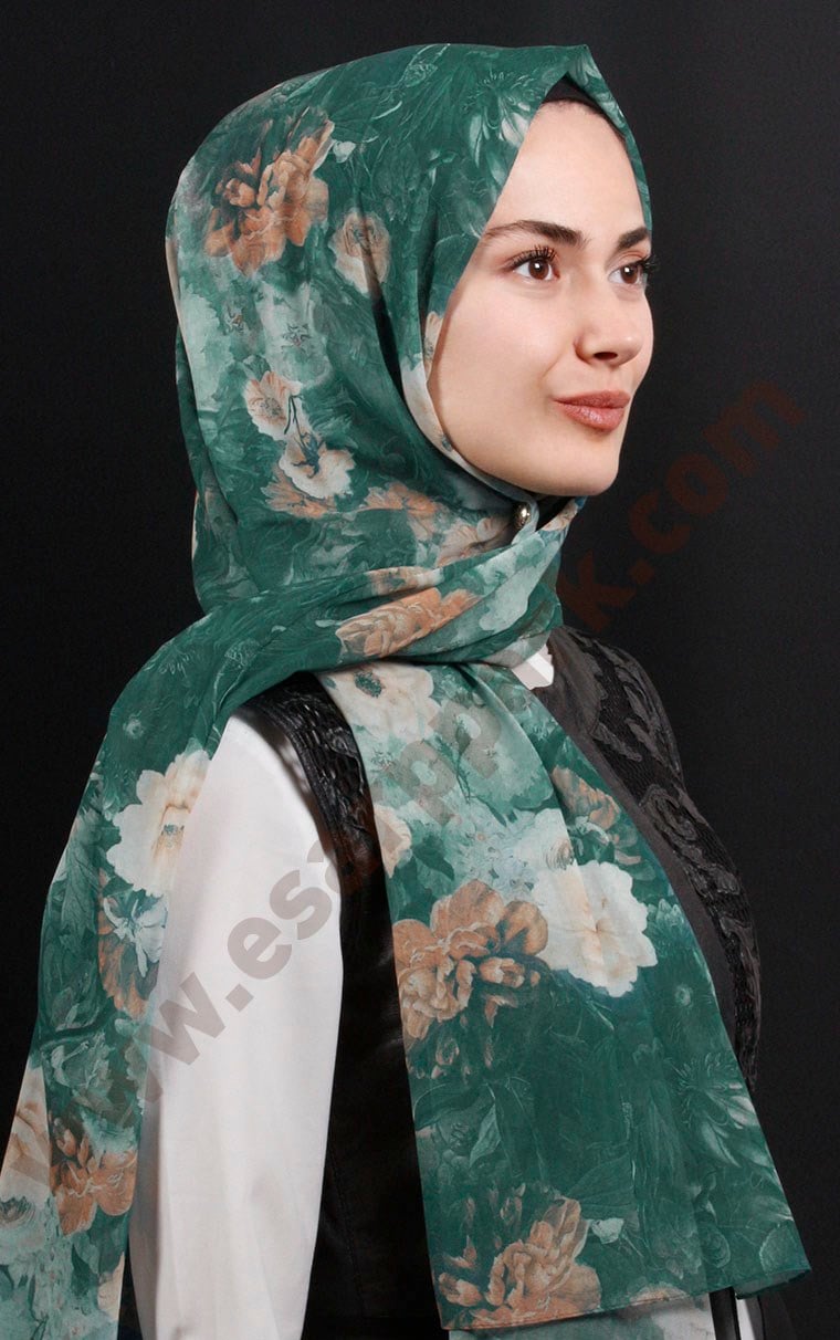 525-0001-10 FİESTA KREP ŞAL AÇIK YEŞİL