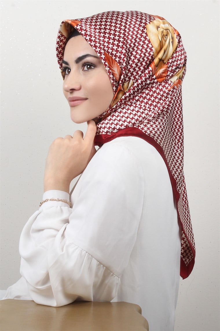 5311-05 ARMİNE İPEK LACİVERT KIRMIZI