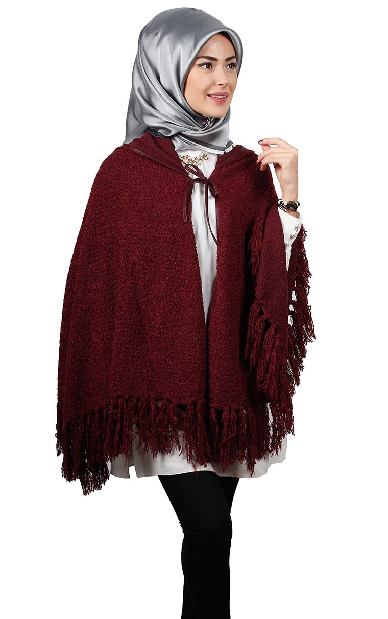 Kapşonlu Panço 10011-2