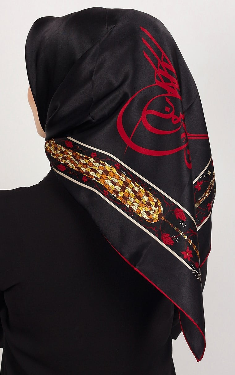 5552-07 ARMİNE İPEK SİYAH KIRMIZI