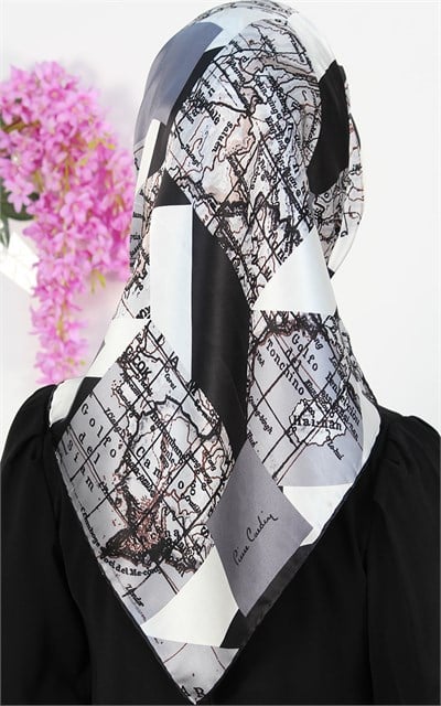6105230-313 PİERRE CARDİN İPEK SİYAH BEYAZ