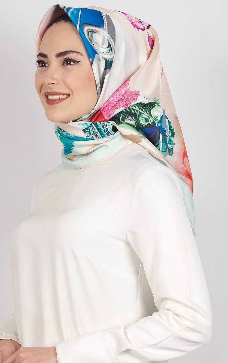 Piramit Tafta Dijital Eşarp 1922-7