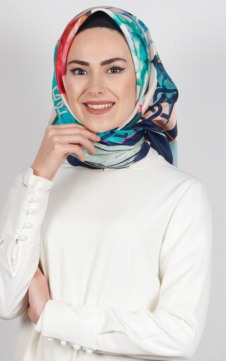 Piramit Tafta Dijital Eşarp 1920-8