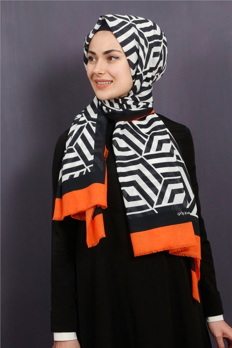9Piramit Pamuklu Desenli Şal 1289-9