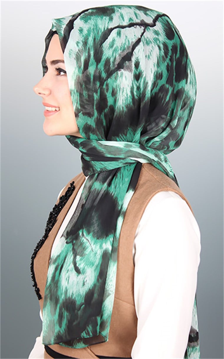 525-0001-14 FİESTA KREP ŞAL YEŞİL