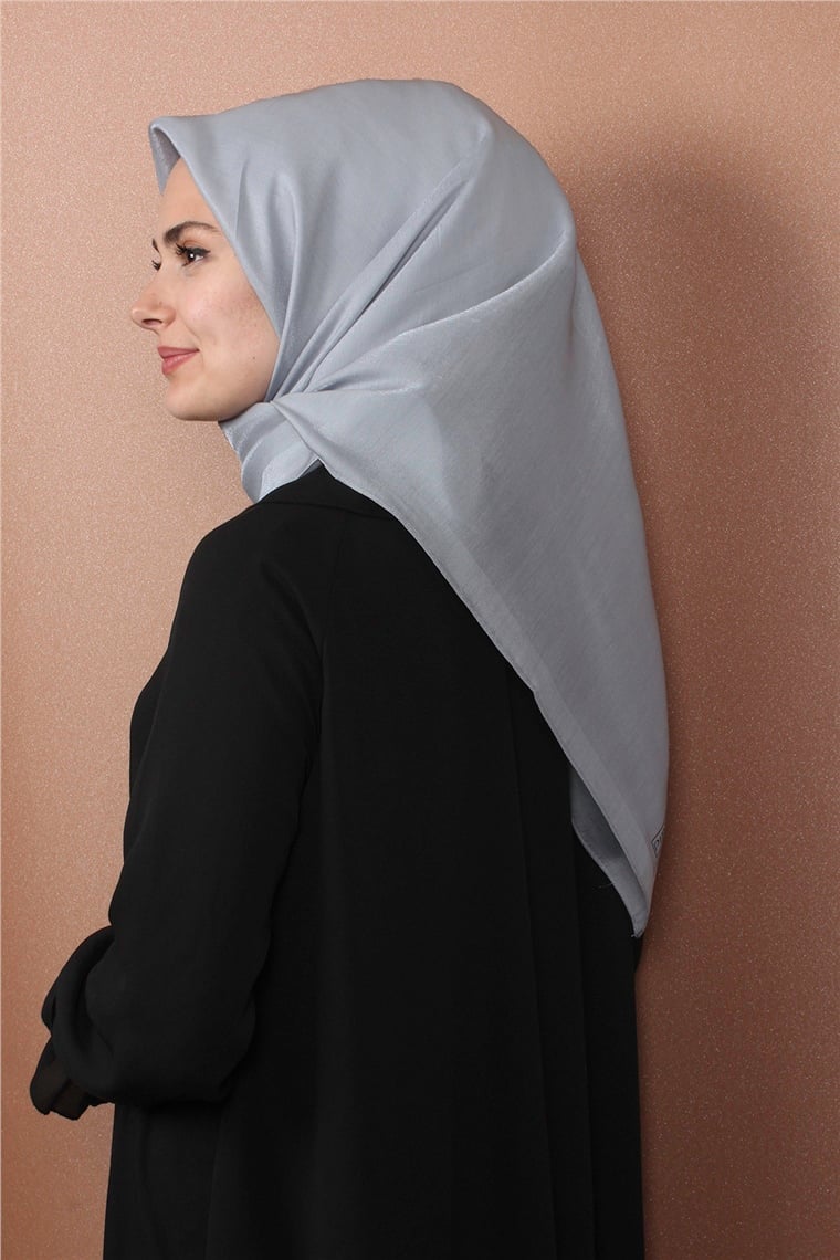 Abiye Bordürlü Eşarp 6002-11 Gri