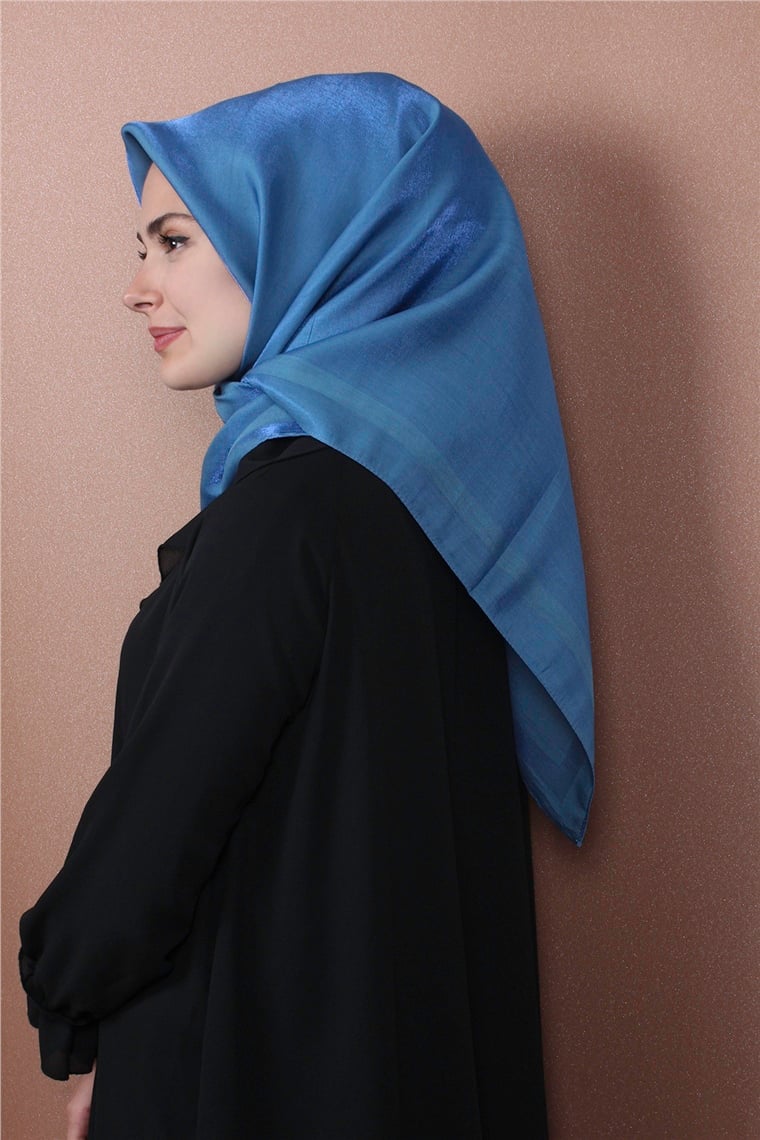 Abiye Bordürlü Eşarp 6002-12 Mavi