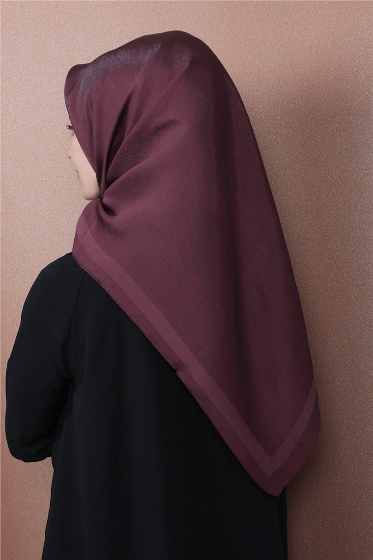 Abiye Bordürlü Eşarp 6002-13 Vişne Çürüğü